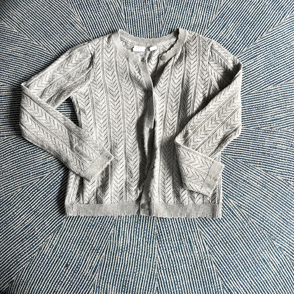 Gap Kids gray pointelle cardigan